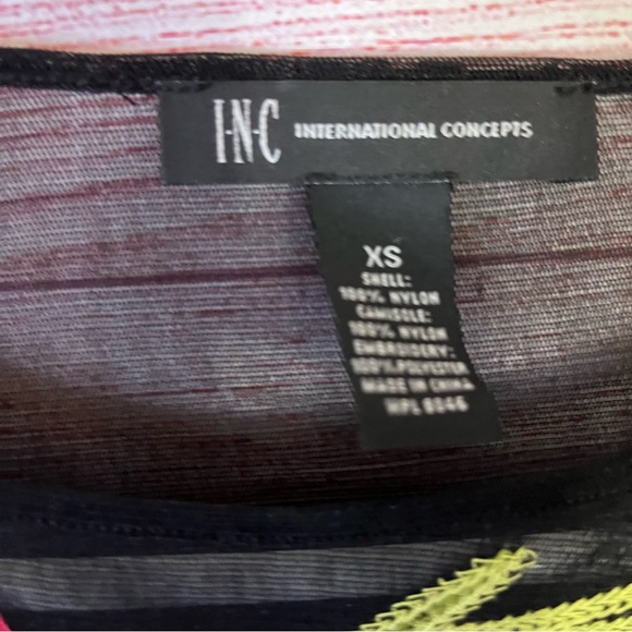 INC International Concepts Sheer Embroidered Top Size XS - Picture 4 of 5